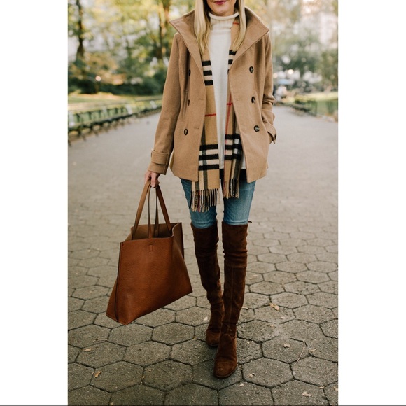 Peacoat Sm Camel Double Breasted 